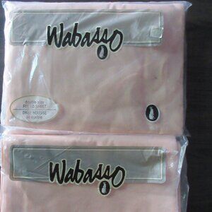 Vintage Wabasso Double Size Flat Sheet & Double Size Fitted Sheet New in Package